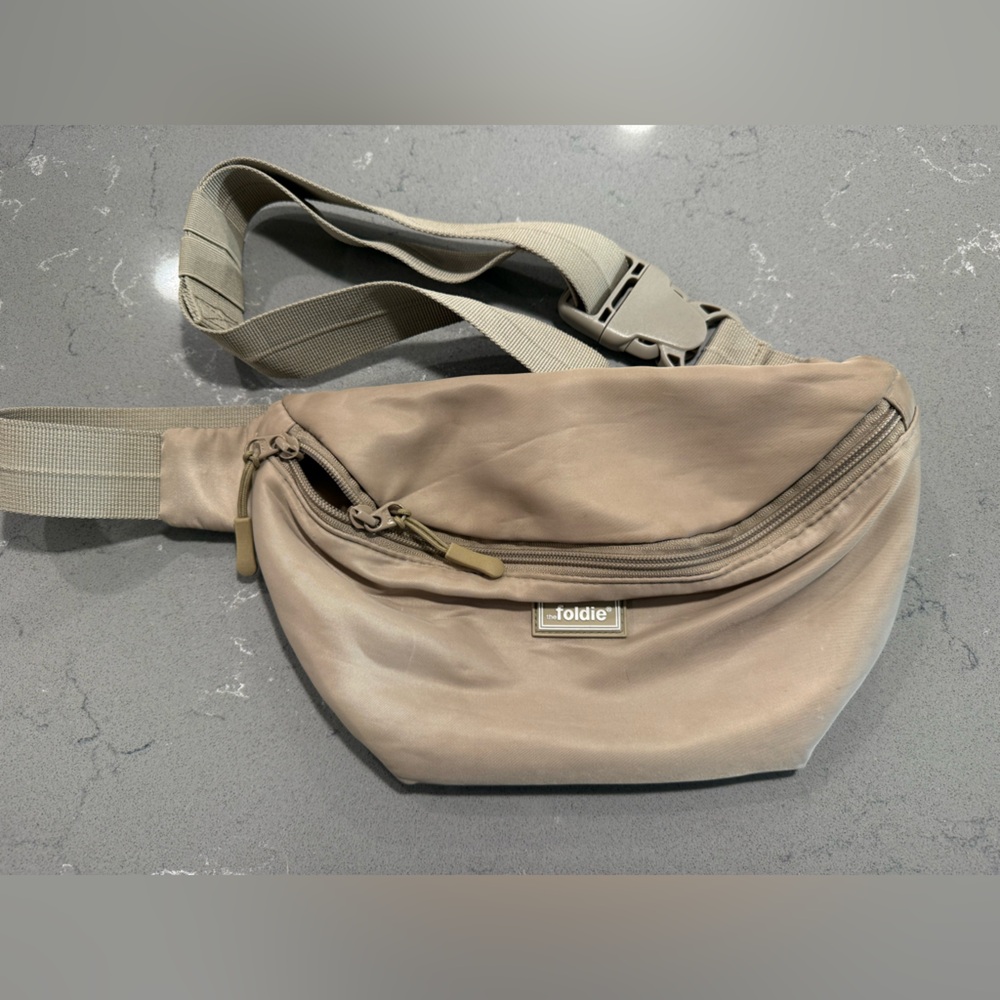 Beige Foldie Crossbody Bag